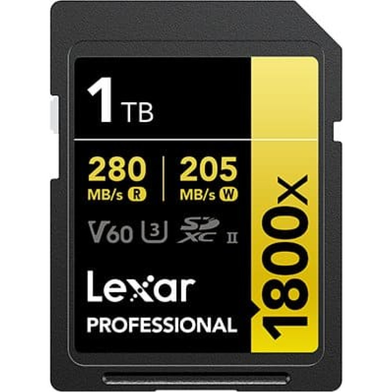 Lexar SDXC Pro 1800x U3 UHS-II R280/W210 (V60) 1TB