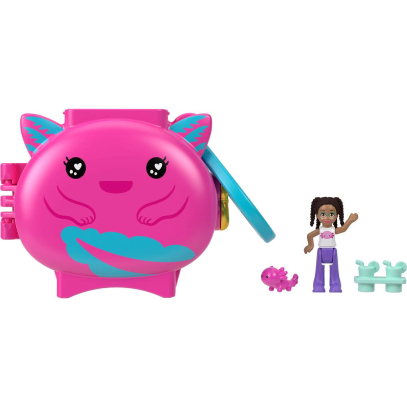 Mattel Polly Pocket Mini: Pet Connects - Axolotl Compact Playset (HXX22)