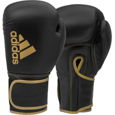 Adidas HYBRID 80 ADIH80 boksa cimdi melns zelts - 16 oz