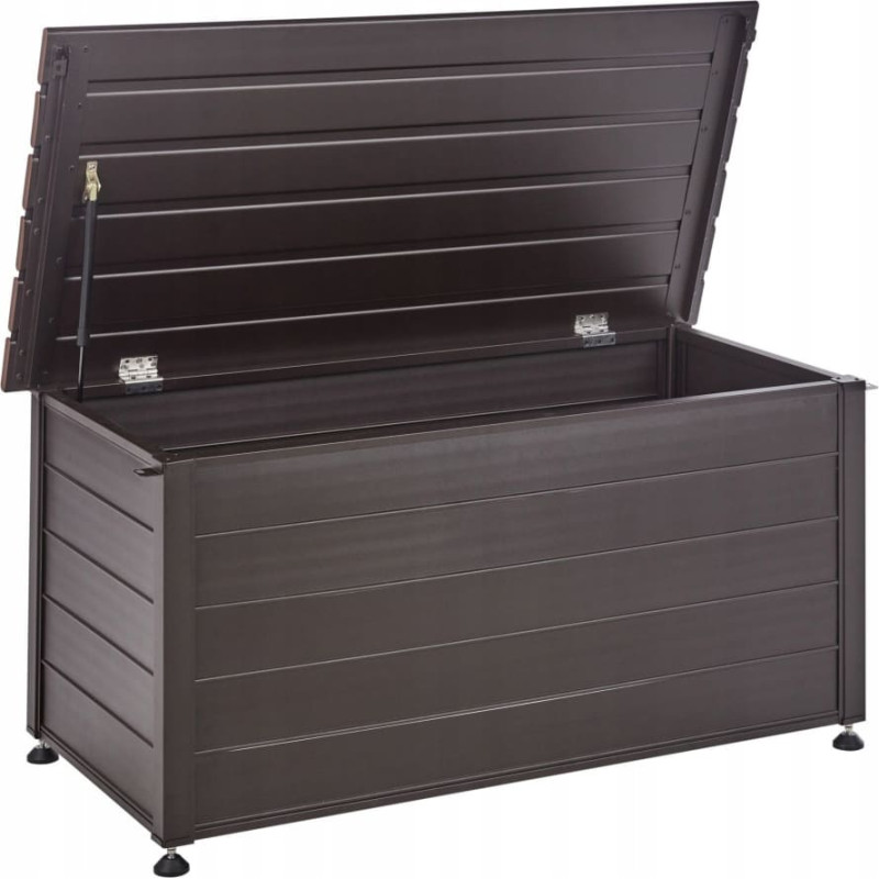 Beliani Skrzynia ogrodowa CAMPALTO Metal 123 cm 60 cm Ciemnobrązowy Lumarko!