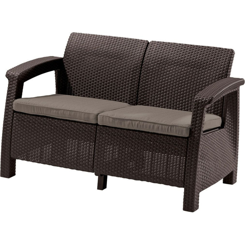 Allibert Sofa ogrodowa Curver Corfu love seat Brązowy-Szaro-beżowy