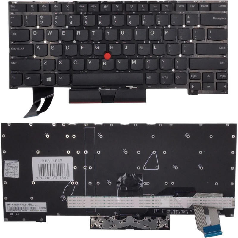 Lenovo Клавиатура LENOVO ThinkPad T14s, с трекпоинтом, US