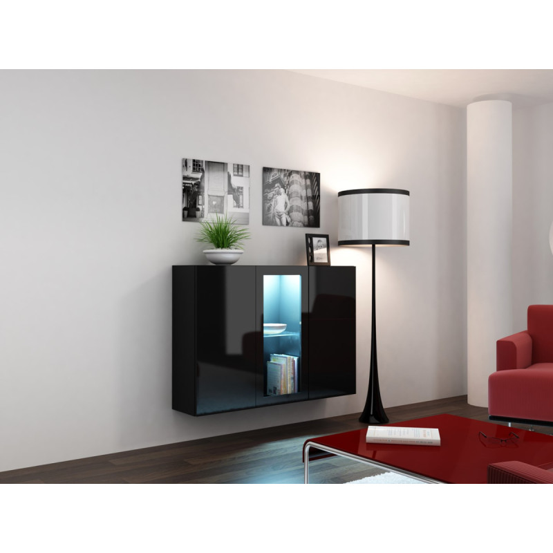 Cama Meble Cama Sideboard VIGO 90/120/38 black/black glossy