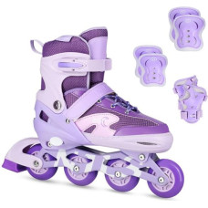 Nils Extreme Komplekts NA0189 SET LED IN-LINE SKATES HELMET AND PROTECTORS MOONBEAM VIOLET SIZE. L(39-42) NILS EXTREME