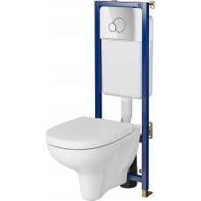 Cersanit Zestaw podtynkowy Cersanit SET B598 TECH LINE BASE, miska zawieszana ARTECO CleanOn, deska duroplastowa, przycisk BASE CIRCLE chrom błyszczący (S701-625)