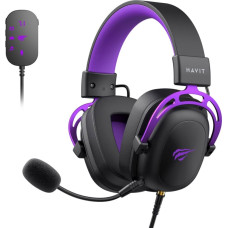 Havit H2002C+U - gaming headphones (black and purple)