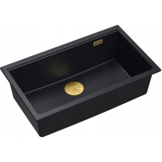 Graniteq Zlewozmywak GraniteQ LOGAN 110 GraniteQ zlewozmywak pure carbon 76x44x23,5 cm 1-komorowy podwieszany z syfonem manualnym złoty