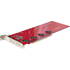 Startech STARTECH.COM Quad M.2 PCIe Adapterkarte PCI Express 4.0 x16 auf Vierfach NVMe oder AHCI M-Key M.2 SSDs 7,8GBit/s je SSD Bifurkation