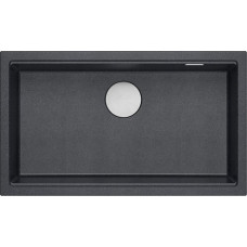 Graniteq Zlewozmywak GraniteQ LOGAN 110 GraniteQ zlewozmywak black diamond 76x44x23,5 cm 1-komorowy podwieszany z syfonem manualnym stal szlachetna