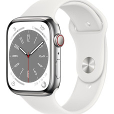 Apple Smartwatch Apple Watch 8 GPS + Cellular 45mm Silver Stainless Steel Biały  (MNKE3WB/A)