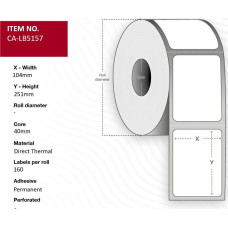 Capture Label 104 x 251mm, Core 40mm,