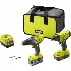 Ryobi Zestaw narzędzi Ryobi Tool set Ryobi ONE+ R18PDID2-252S 1x2.0Ah, 1x5.0Ah
