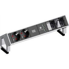 Bachmann BACHMANN DESK2 2x geaard contact 2x ABD 1x USB Lader GST18, z