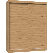 Topeshop SZAFA PRZESUWNA IGA 160 CM DRZWI PRZESUWNE PÓŁKI DĄB ARTISAN