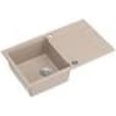 Graniteq EVAN 111 GraniteQ zlewozmywak z syfonem Push 2 Open 1-komorowy z/o (860x500x210) pearl beige / elementy stalowe