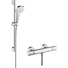 Hansgrohe Zestaw prysznicowy Hansgrohe Croma Select E przesuwny z baterią termostatyczną biały (27081400)