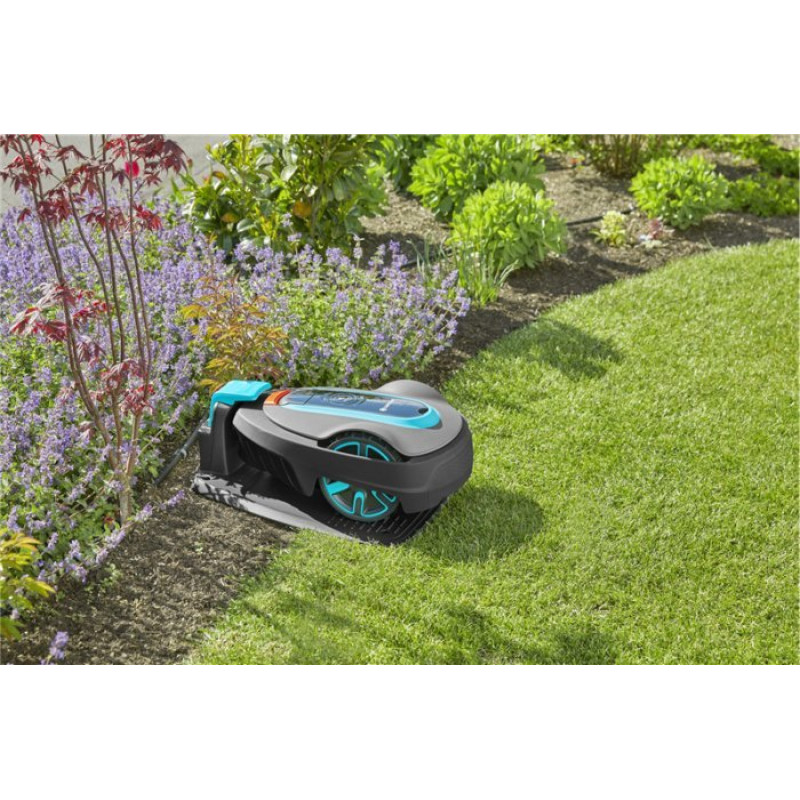 Gardena GARDENA robotic lawnmower smart SILENO city 400m? set (grey/turquoise, Li-ion battery 2.0Ah, with smart gateway, LONA technology)