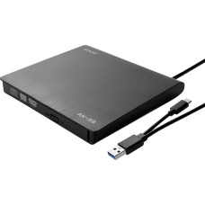 Savio AK-59 External slim CD/DVD Recorder R/RW - USB-C/USB-A, black