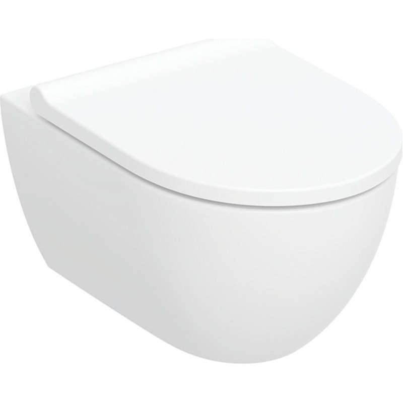 Sourcing Miska WC Sourcing Geberit Acanto sæt væghængt toilet, skjult montering, KeraTect, TurboFlush, med toiletsæde: Soft close