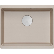Graniteq LOGAN 100 GraniteQ zlewozmywak pearl beige 56x45x21,5 cm 1-komorowy podwieszany z syfonem manualnym stal szlachetna